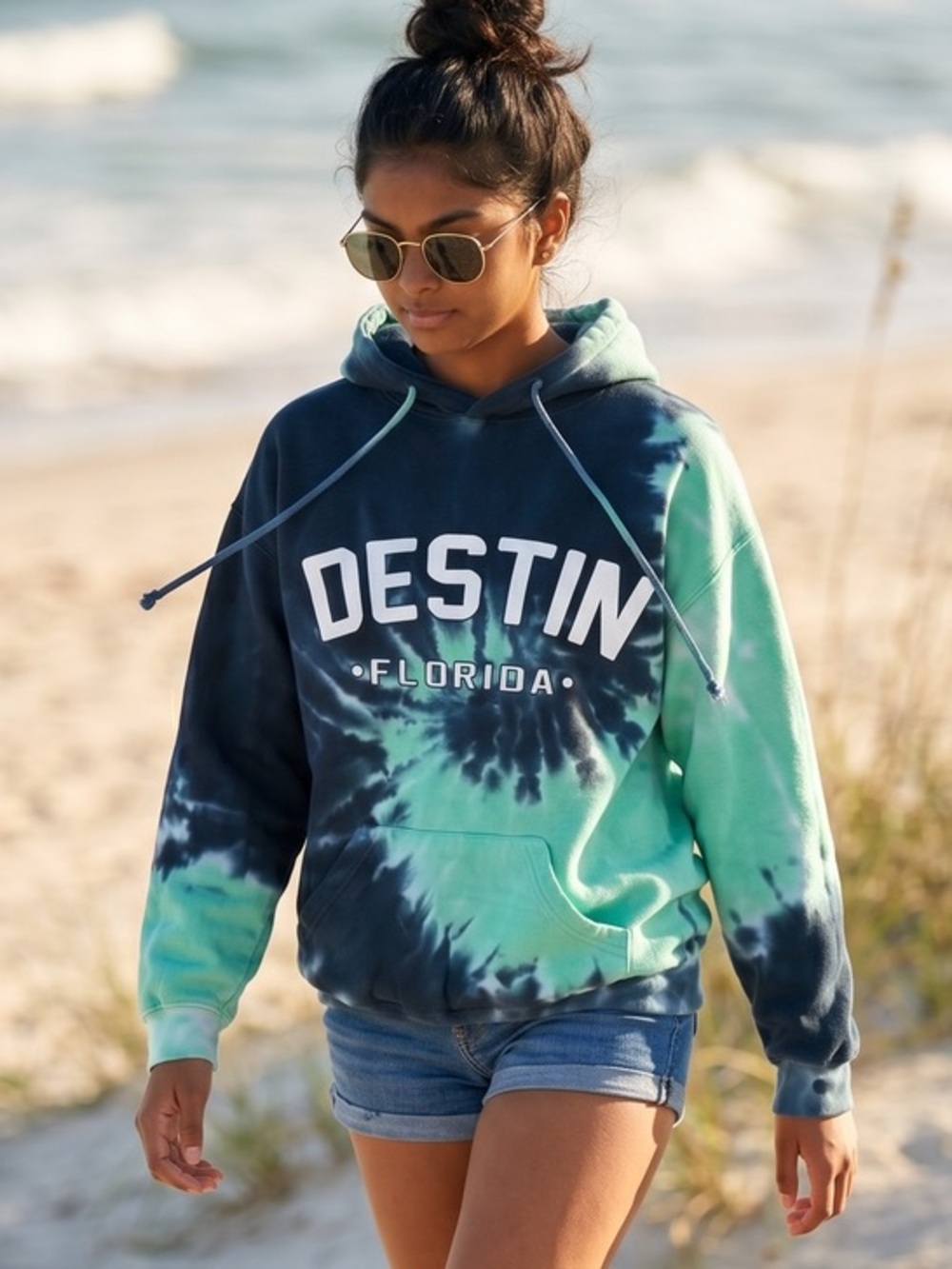 Exist Destin FL Hoodie Tie-Die Heavy Warm Destinationcore Vacation Activewear
